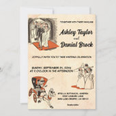 Invitation Vintage Retro Vieux Pop Art Rustique Mariage (Devant)