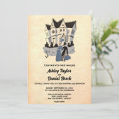 Invitation Vintage Retro Vieux romantique Couple Rustique Mar (Debout devant)