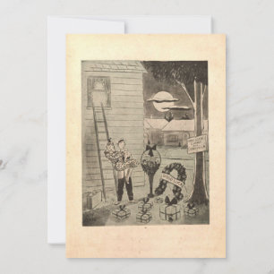 Invitation Vintage Retro Vieux romantique Couple Rustique Mar