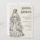 Invitation Vintage robe de mariée douche nuptiale (Devant)