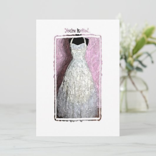 Invitation vintage Robe Douche (Debout devant)