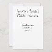 Invitation vintage Robe Douche (Dos)