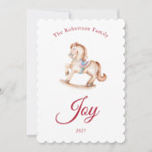 Invitation Vintage Rocking Horse Christmas Card (Devant)