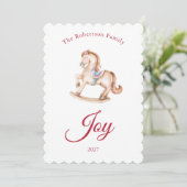 Invitation Vintage Rocking Horse Christmas Card (Debout devant)