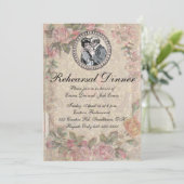 Invitation Vintage Romance Couple Antique Rose Mariage (Debout devant)