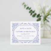 Invitation Vintage Romance Floral Enregistrer la date (Debout devant)