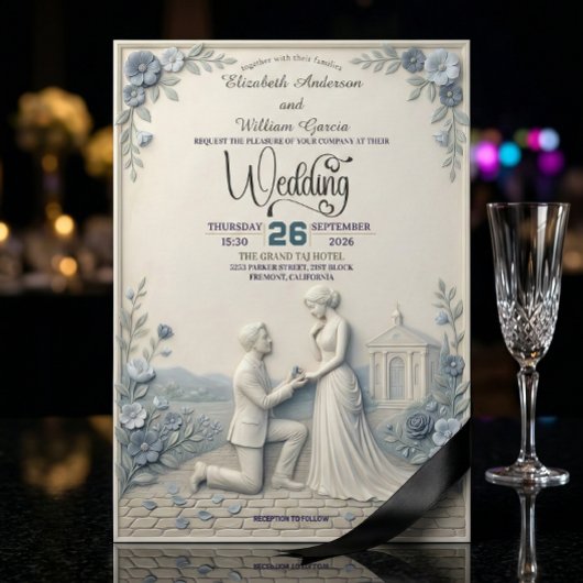 Invitation Vintage Romantic Chapel Wedding