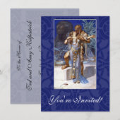 Invitation Vintage romantique couple Anthony et Cléopâtre Kis (Devant / Derrière)