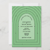 Invitation Vintage romantique Inspiré Arc Pale Vert Mariage (Devant)