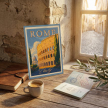 Vintage Rome Italy Colosseum travel  post card