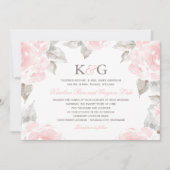Invitation Vintage Rose d'aquarelle rose Mariage (Devant)