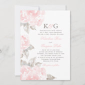 Invitation Vintage Rose d'aquarelle rose Mariage (Devant)