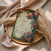 Invitation Vintage Rose Frame Botanical Wedding