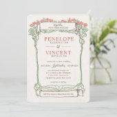 Invitation Vintage Rose Frame Wedding (Debout devant)