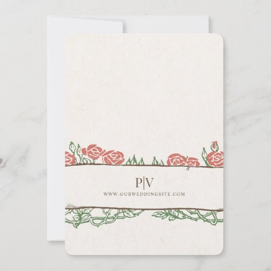 Invitation Vintage Rose Frame Wedding (Dos)
