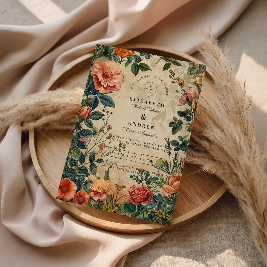 Invitation Vintage Rose Garden Wedding