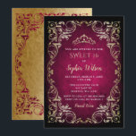 Invitation Vintage Rose Gold Princesse Tiara Sweet 16<br><div class="desc">Elégante Vintage Rose Gold Princesse Tiara Sweet 16 Invitation Anniversaire</div>