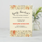 Invitation Vintage rose gris botanique (Debout devant)