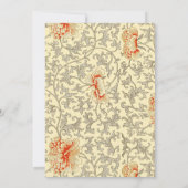 Invitation Vintage rose gris botanique (Dos)