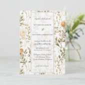 Invitation Vintage Rose ivoire et or Mariage (Debout devant)