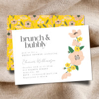 Vintage Rose Jaune Floral Brunch Champagne Shower