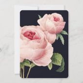 Invitation Vintage Rose Rose Blue Graduation (Dos)