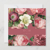 Invitation Vintage Rose rose roux Mariage classique (Dos)