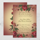 Invitation vintage rose victorien de mariage de (Devant / Derrière)