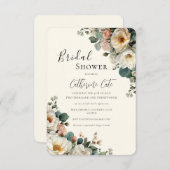 Invitation Vintage Roses Floral Bridal  (Devant / Derrière)