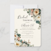 Invitation Vintage Roses Floral Bridal  (Devant)