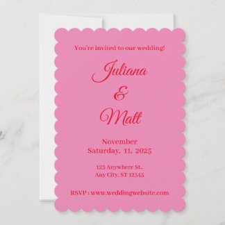 Invitation Vintage rouge et rose italien