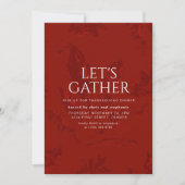 Invitation vintage rouge pour la fête de Thanksgiv (Devant)