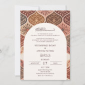 Invitation Vintage rouille Élégant Nikkah arabe Mariage islam (Devant)