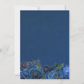 Invitation Vintage Royal Blue Gold Roses Royal Quinceanera (Dos)