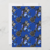 Invitation Vintage Royal Blue Owls Gothique Engagement Party (Dos)