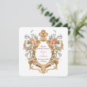 Invitation Vintage Royal Elegant Rococo Crest Spring Wedding (Debout devant)