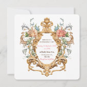 Invitation Vintage Royal Elegant Rococo Crest Spring Wedding (Dos)