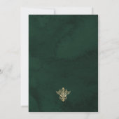 Invitation Vintage Royal Emerald Gold Mariage (Dos)