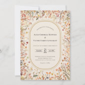 Invitation Vintage Russe Automne Mariage beige (Devant)
