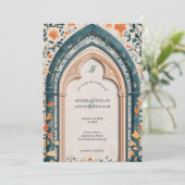 Invitation Vintage Russe catholique Jardin des prairies (Debout devant)