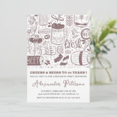 Invitation Vintage Rustic Beer Men 53e anniversaire (Debout devant)