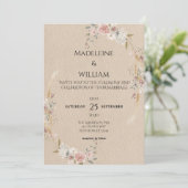 Invitation Vintage Rustic Boho Mariage (Debout devant)