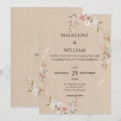 Invitation Vintage Rustic Boho Mariage (Devant / Derrière)