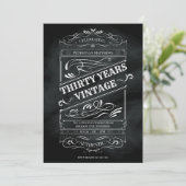 Invitation Vintage Rustic Chalkboard 30th Birthday Man (Debout devant)