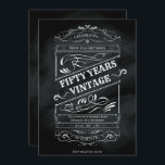 Invitation Vintage Rustic Chalkboard 50th Birthday Man<br><div class="desc">Mise à jour disponible sur www.zazzle.com/thecelebrationsco - Cette magnifique invitation à la fête au whisley Vintage de l'Ouest donnera le ton de votre 50e anniversaire dès le début. Attrapons vos invités pour votre grand événement et en faire l'un des anniversaires les plus mémorables, avec cette magnifique invitation rustique au whisky...</div>