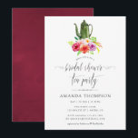 Invitation Vintage Rustic Charme Fête des mariées Tea Party<br><div class="desc">Fleurs de style vintage nuptiale invitation à la fête du thé avec des teintes de bordeaux,  rougis et vert sauge conçu pour être rapidement et facilement customisé à vos détails de l'événement.</div>