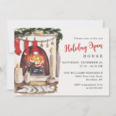 Invitation Vintage Rustic Chaussettes Holiday Open House Invi (Devant)