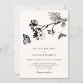 Invitation Vintage rustic floral branch wedding (Devant)
