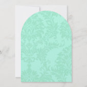 Invitation Vintage Rustic Folk Art Mint Mariage (Dos)