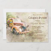 Invitation Vintage Rustic Truck Trendy Couple's Shower (Devant)
